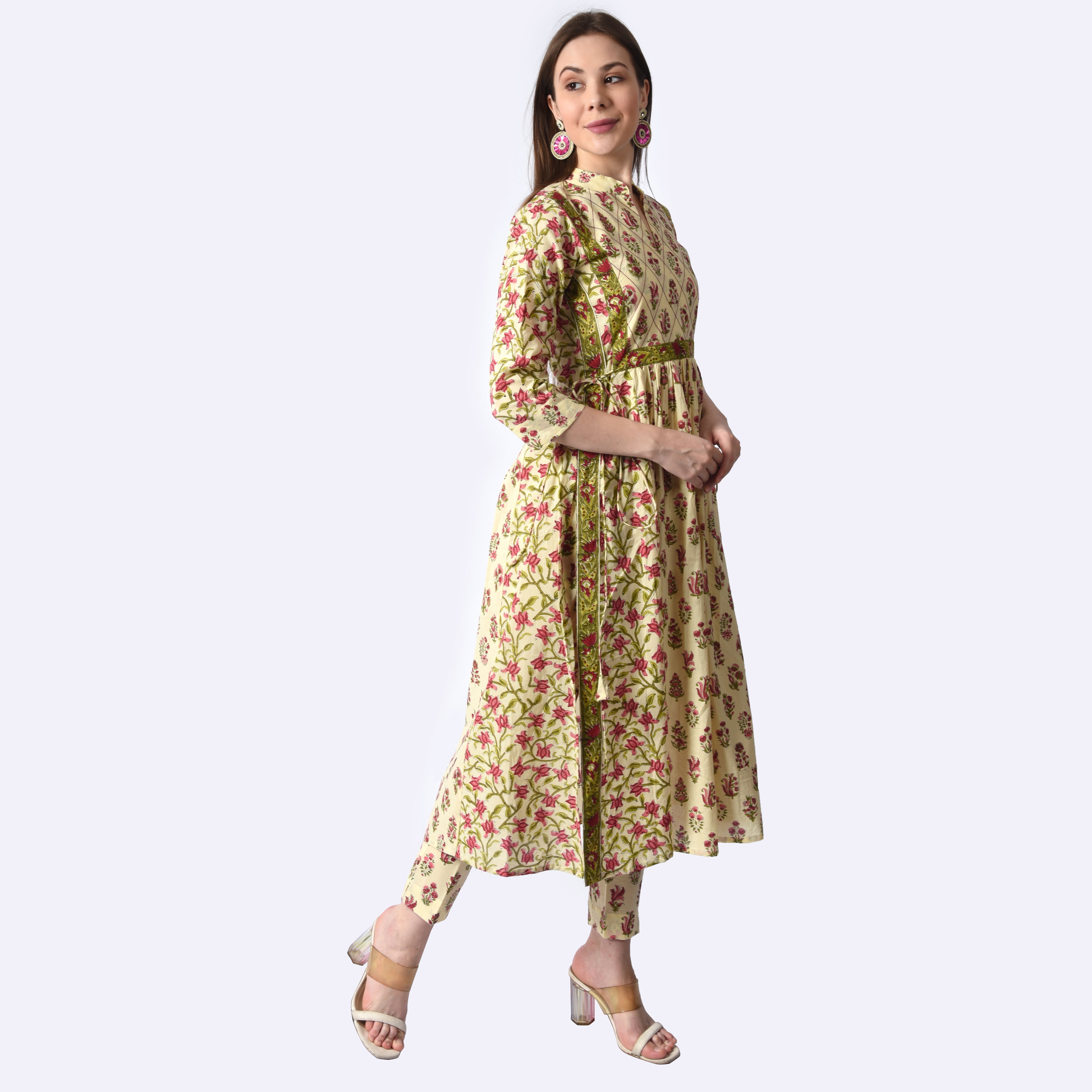 2 Piece Naira cut suit set without Doria Dupatta - printsutra