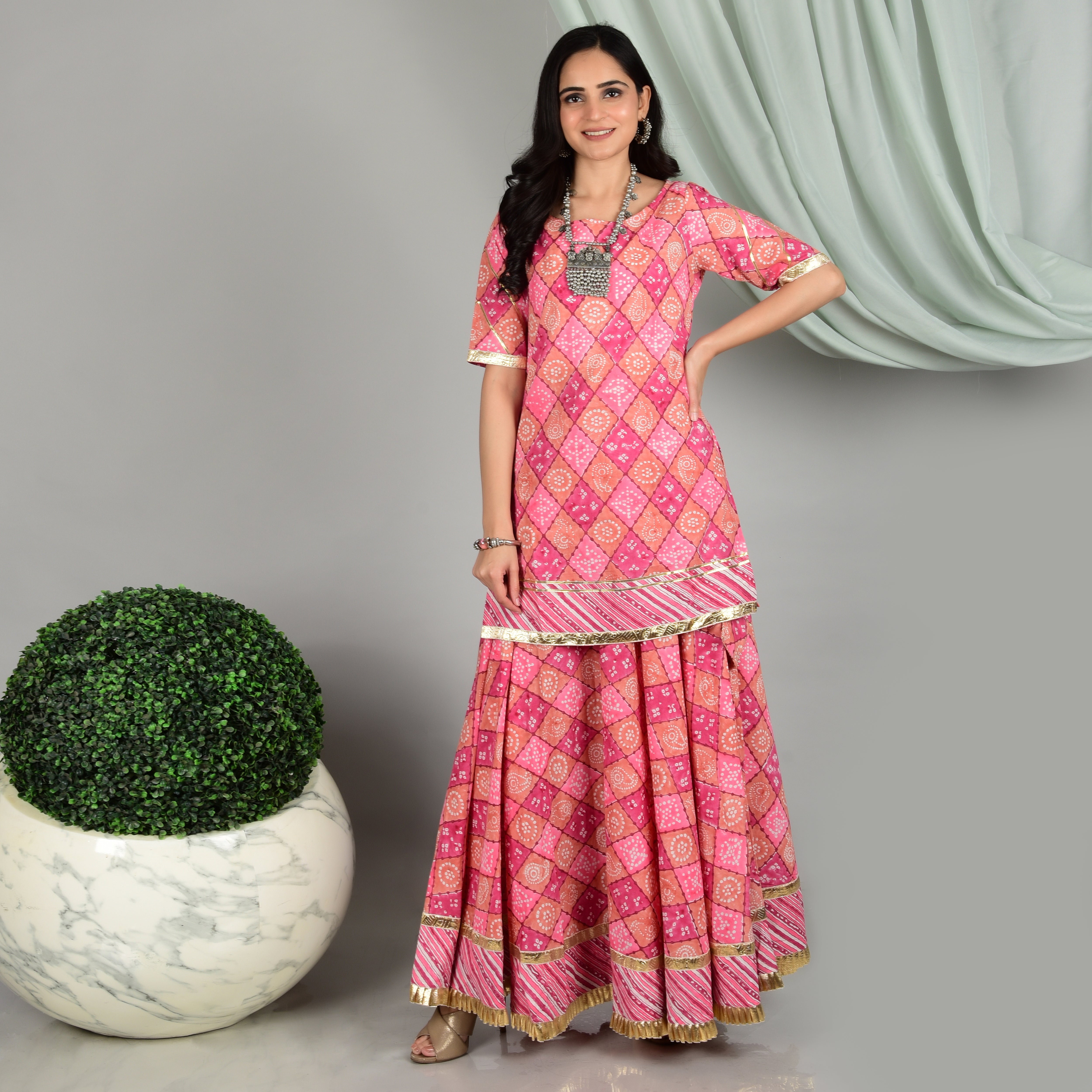 Buy Pink Silk Bridal Lehenga Choli With Embroidery, Thread & Sequins Work  From Khushkar